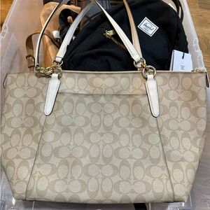 Coach Beige Signature Shoulder Bag